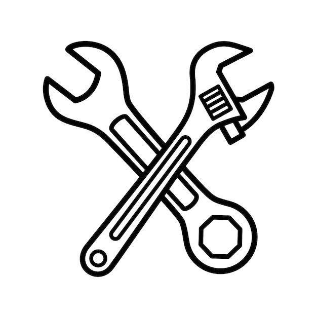 icono de llave inglesa para diseño gráfico y web