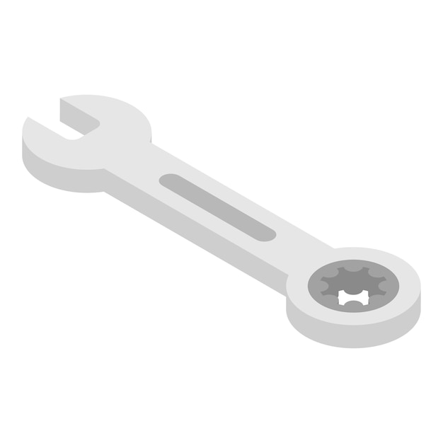 Icono de llave de metal Isométrico de icono de vector de llave de metal para diseño web aislado sobre fondo blanco
