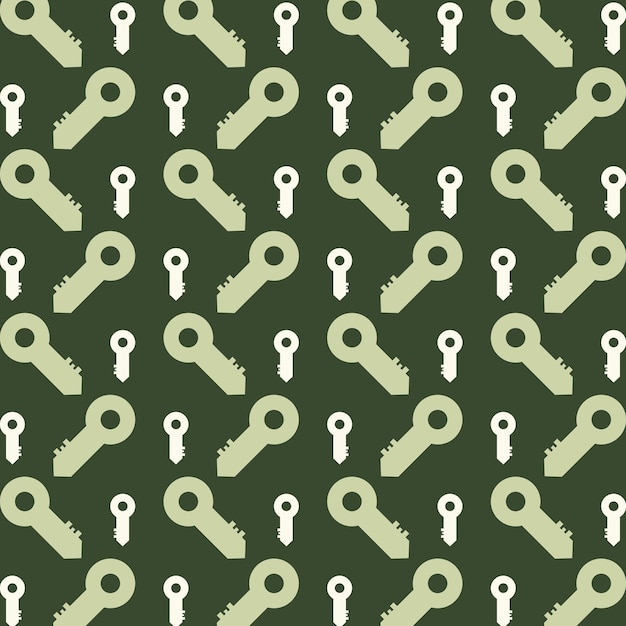 Icono de llave repitiendo el patrón de moda hermoso fondo de ilustración de vector verde