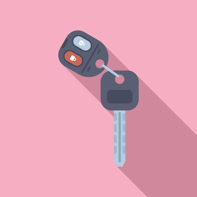 El icono de la llave del sistema de alarma del coche es un vector plano de acceso de seguridad