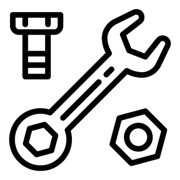 Icono de llaves de bicicleta Contorno icono de vector de llaves de bicicleta para diseño web aislado sobre fondo blanco