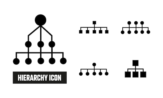 Icono de llenado de jerarquía Vector de símbolo de glifo negro Icono de jerarquía
