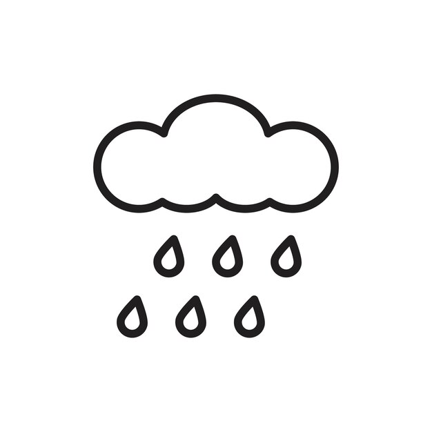 El icono de la lluvia establece un signo de contorno