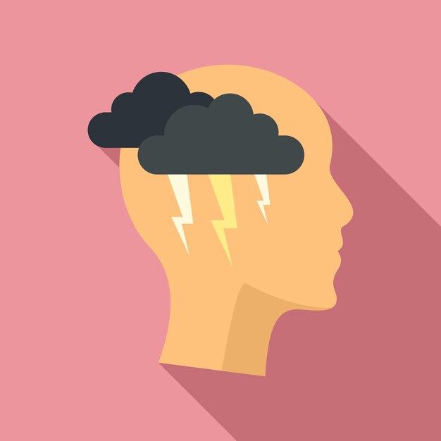 Icono de lluvia de ideas Ilustración plana del icono de vector de lluvia de ideas para diseño web