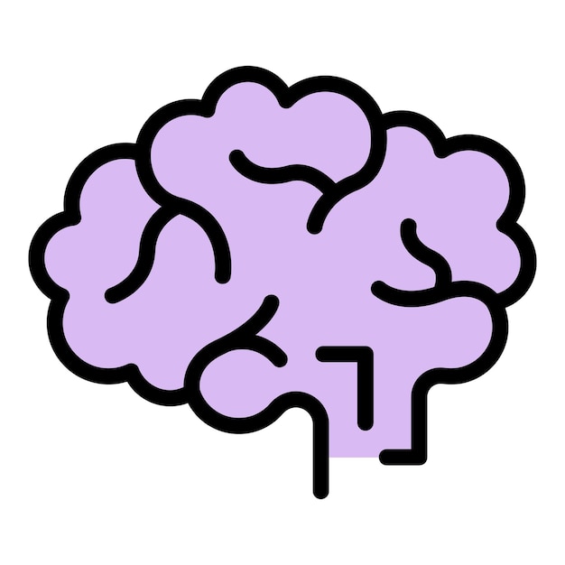 Icono de lluvia de ideas vector de contorno grupo cerebral idea de negocio color plano