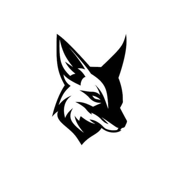 Icono de lobo con crin sobre fondo blanco Ilustración vectorial simple