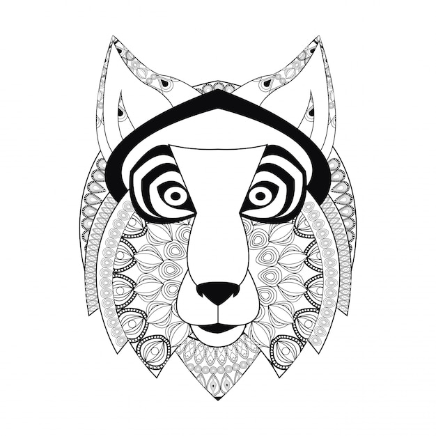 Vector icono de lobo. depredador animal y ornamental