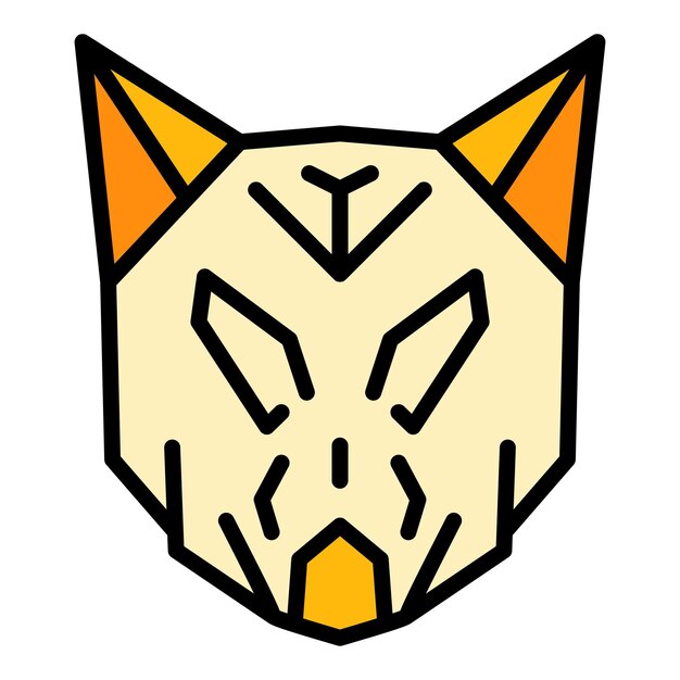 Icono del lobo nórdico Contorno del lobo nòrdico Icono vectorial de color plano aislado