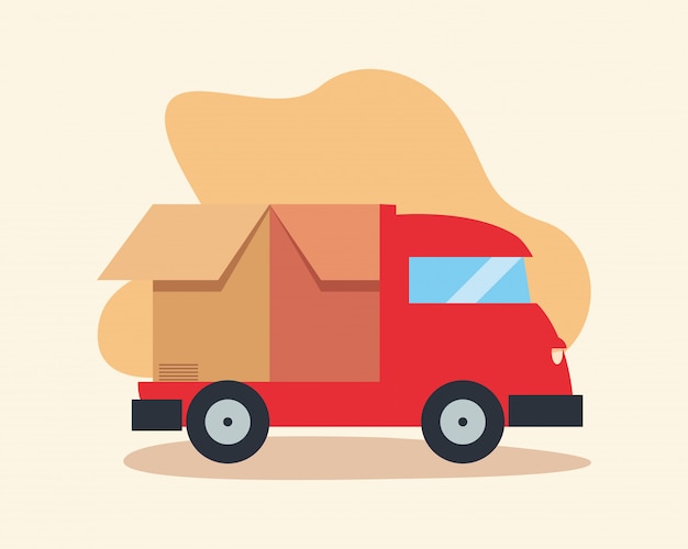 Icono de logística de entrega rápida de camiones