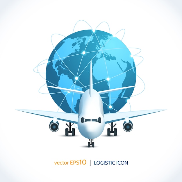 Vector icono logístico de avión