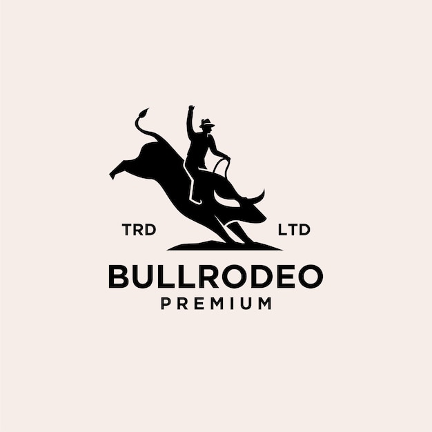Icono de logo vintage de rodeo de toro