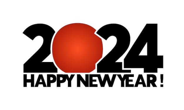 Icono del logotipo de 2024 con texto Feliz año nuevo Diseño sencillo y conciso