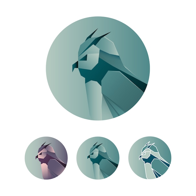 Icono de logotipo abstracto de búho minimalista