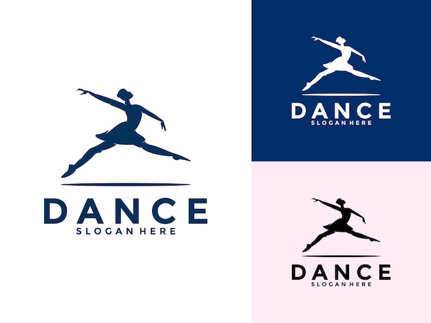 Icono del logotipo del arte de la danza femenina creativa plantilla de diseño del logotipo de la bailarina ilustración vectorial de la mujer bailarina
