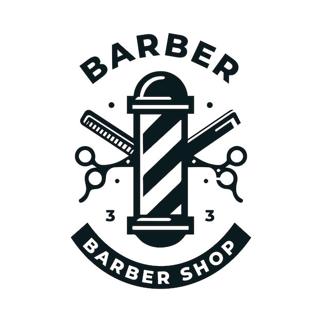El icono del logotipo de la barbería es simple