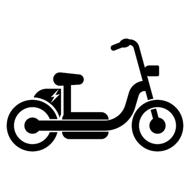 El icono del logotipo de la bicicleta eléctrica es una ilustración vectorial de diseño simple.