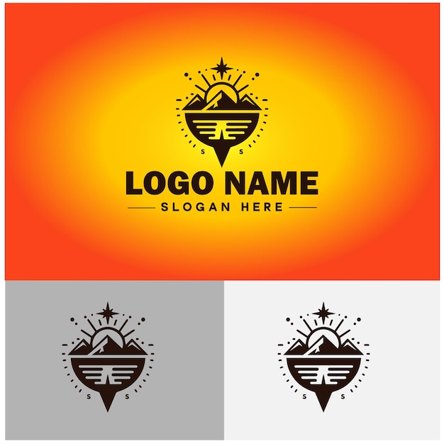 Icono del logotipo de la brújula gráficos de arte vectorial para la marca de negocios aplicación icono dirección plantilla del logotipo del brújula