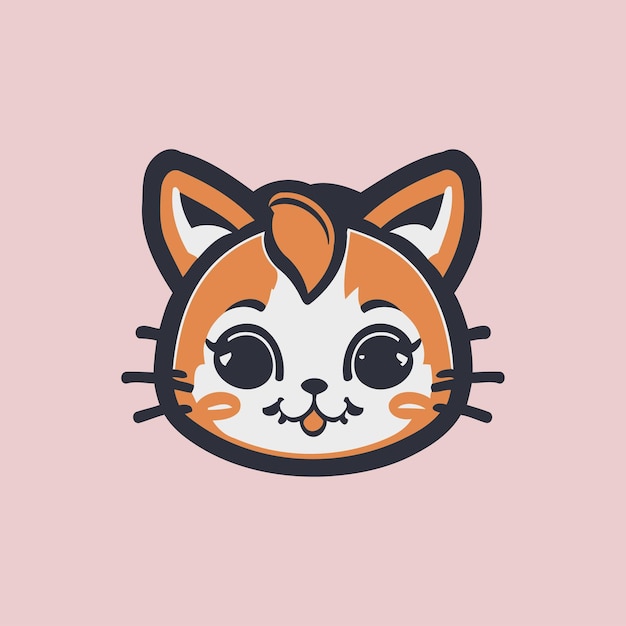 El icono del logotipo de la cabeza de gato aislado