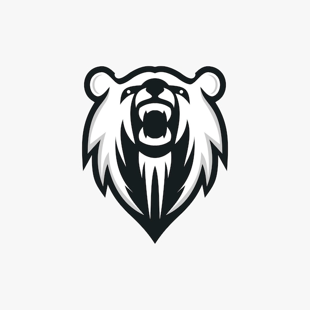 Icono de logotipo de cabeza de oso