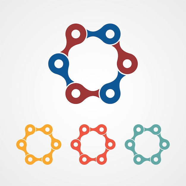 icono de logotipo de cadena molecular