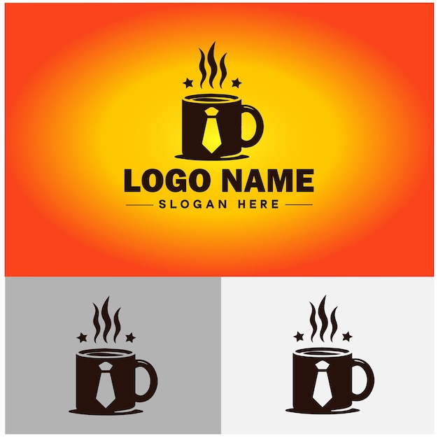 Vector icono del logotipo del café comida bebidas restaurante cafetería té taza de café silueta del logotipo vectorial