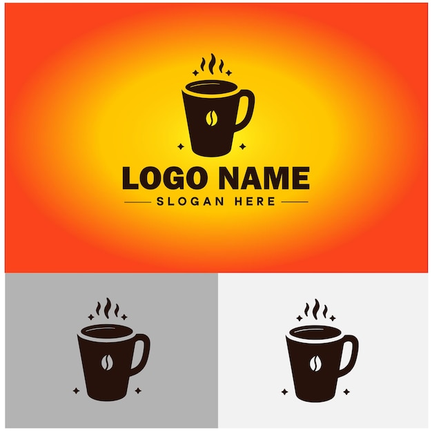 Vector icono del logotipo del café comida bebidas restaurante cafetería té taza de café silueta del logotipo vectorial