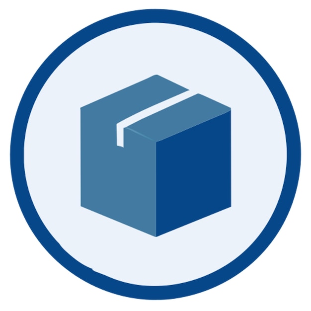 icono del logotipo de la caja de cartón
