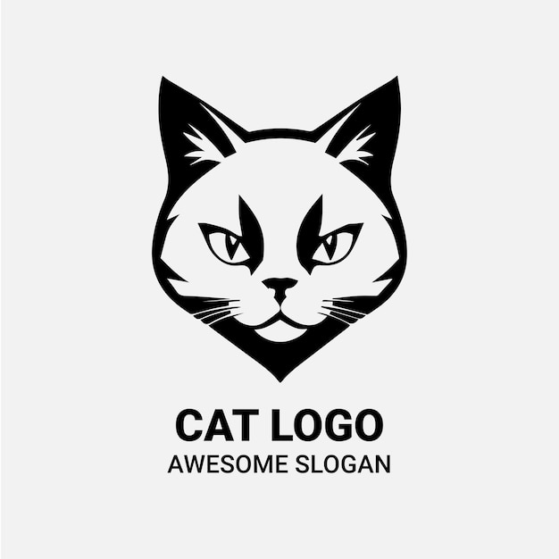 icono del logotipo de la cara de gato