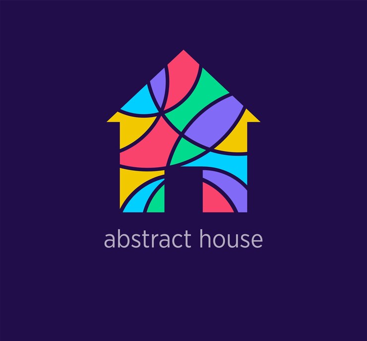 Vector ícono de logotipo de casa abstracta moderna diseño único transiciones de color logotipo de empresa de propiedad colorida
