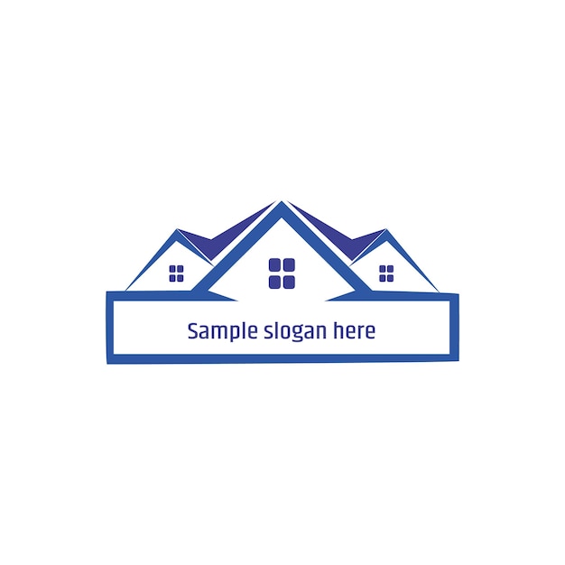 Vector Ícono del logotipo de la casa de bienes raíces con el fondo blanco