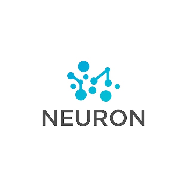 icono del logotipo del cerebro de la neurona con un fondo limpio