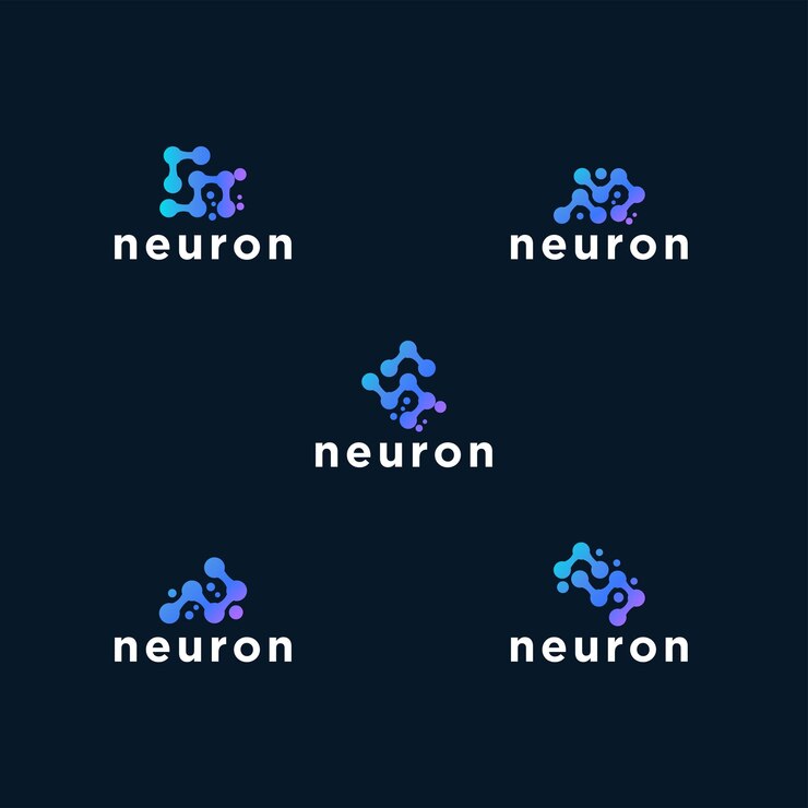 Vector icono del logotipo del cerebro neuronal con fondo limpio