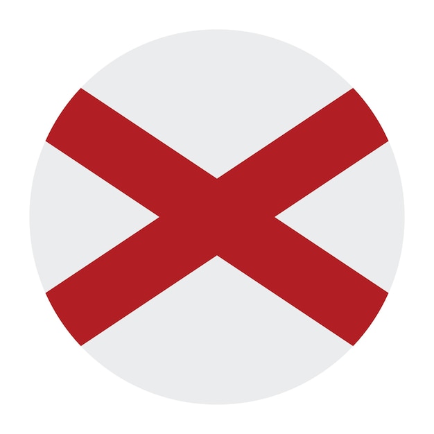 El icono del logotipo del círculo de la bandera de Alabama diseño de ilustración vectorial por computadora