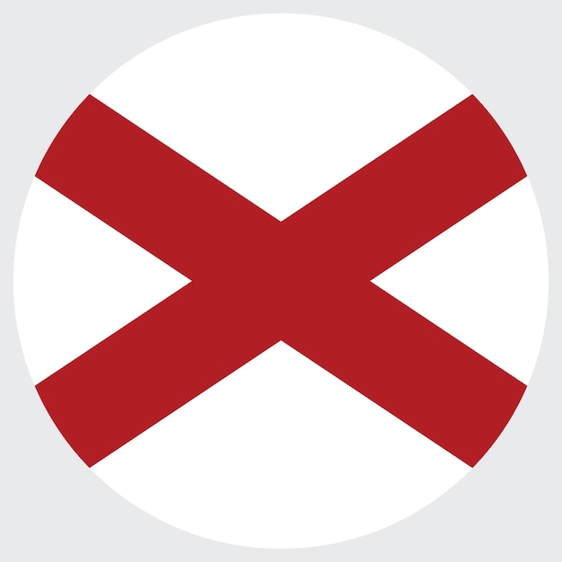 El icono del logotipo del círculo de la bandera de Alabama diseño de ilustración vectorial por computadora