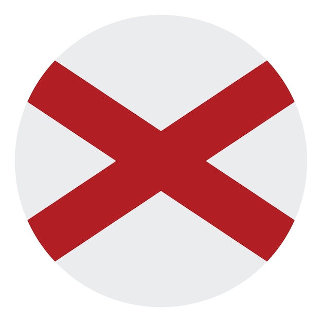 El icono del logotipo del círculo de la bandera del estado de Alabama ilustración vectorial digital