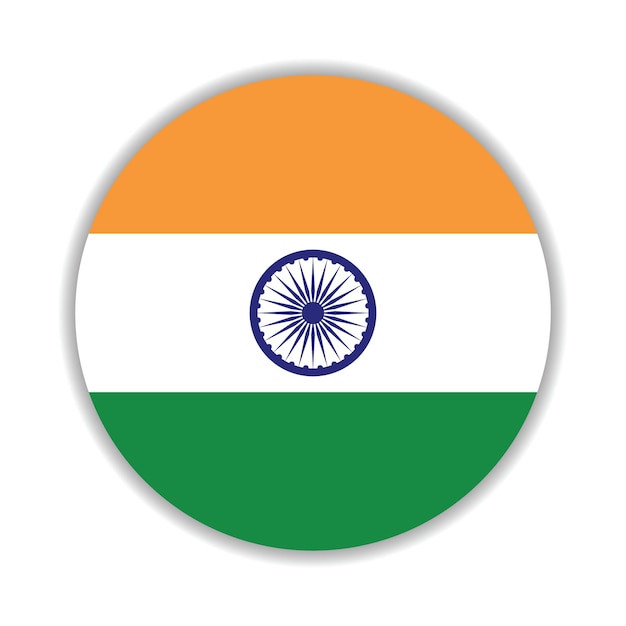 El icono del logotipo del círculo de la bandera de la India diseño de ilustración vectorial digital