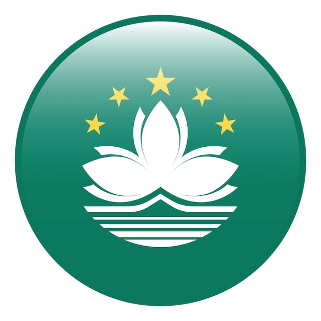 Icono del logotipo del círculo de la bandera de Macao diseño de ilustración vectorial digital