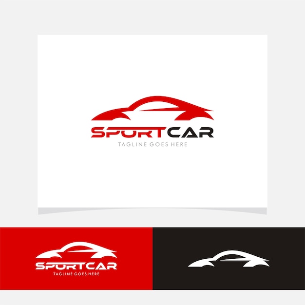 Icono de logotipo de coche moderno con varios colores, coche deportivo