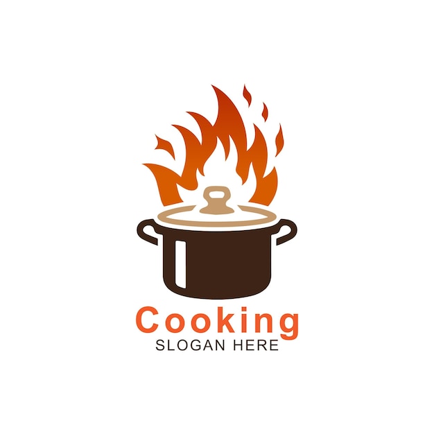 El icono del logotipo de la cocina Soul Kitchen con una gran llama de fuego