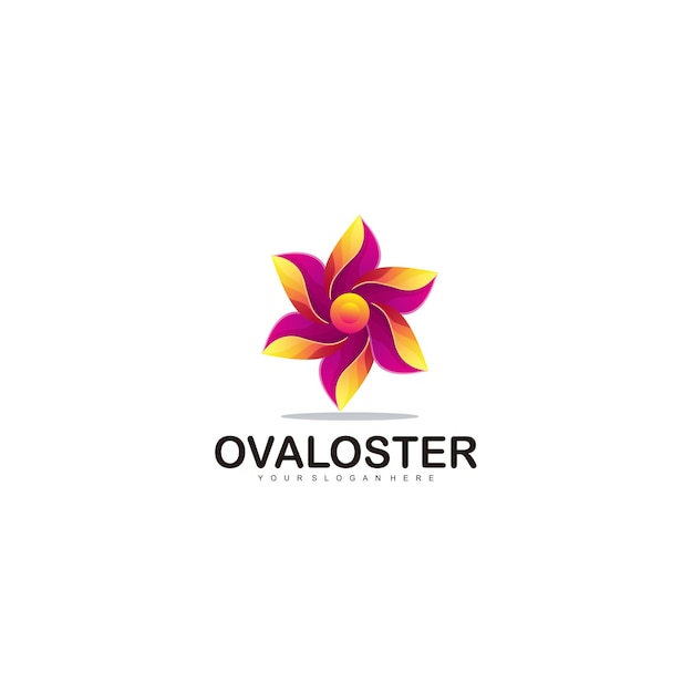 Icono de logotipo colorido degradado de diseño de flores