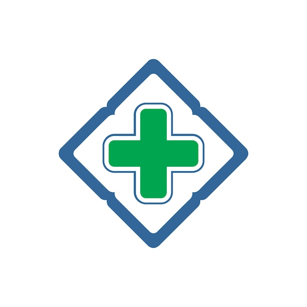 Vector icono del logotipo del concepto cruzado médico