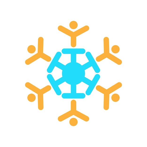El icono del logotipo del copo de nieve