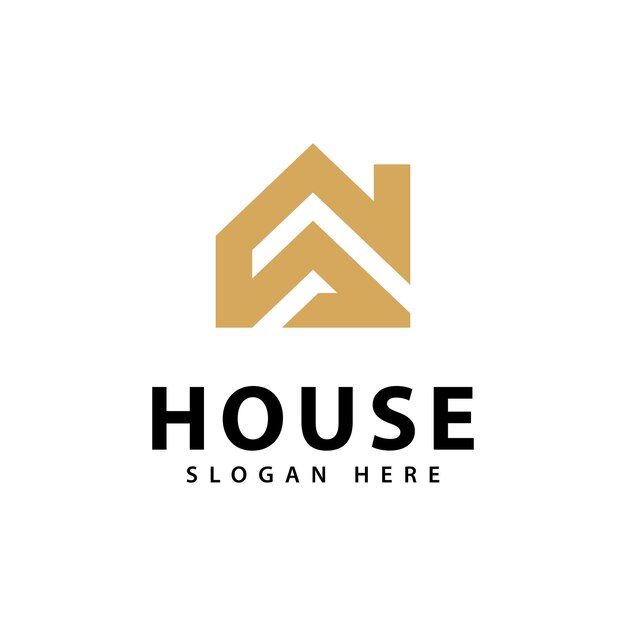 Icono de logotipo creativo de la casa y así sucesivamente