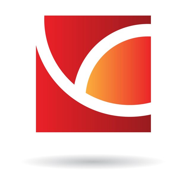 Icono de logotipo cuadrado abstracto rojo y naranja