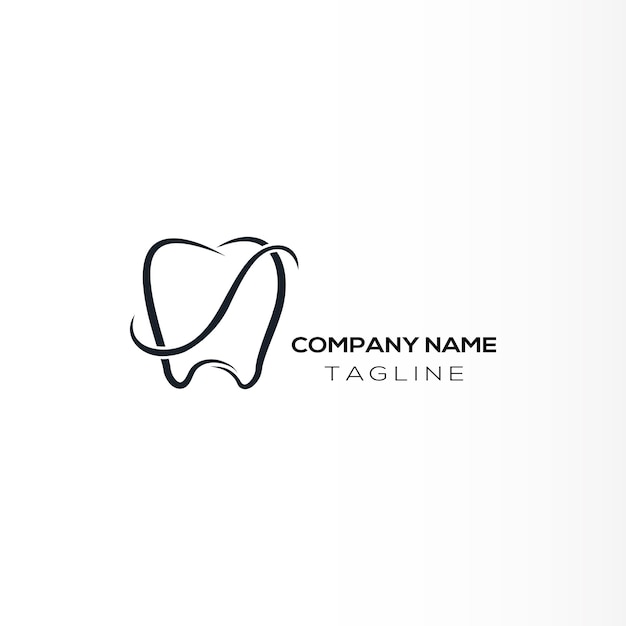 Icono de logotipo dental simple con color negro