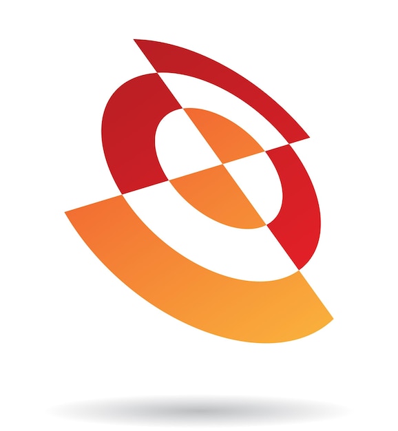 Icono de logotipo de destino redondo abstracto rojo y naranja en perspectiva