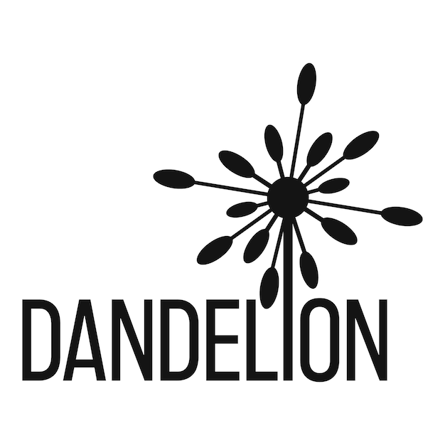 Icono de logotipo de diente de león amarillo Ilustración simple del icono de vector de diente de león amarillo para web
