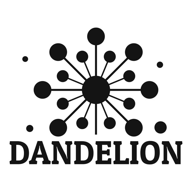 Icono de logotipo de diente de león en crecimiento Ilustración simple del icono de vector de diente de león en crecimiento para web