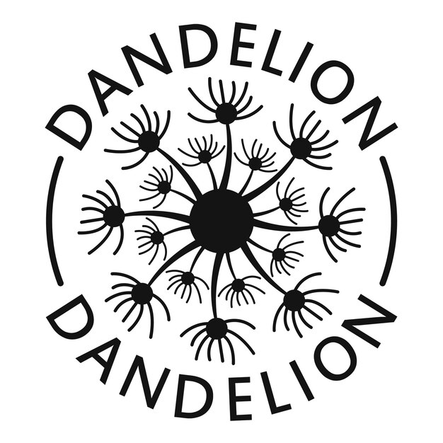 Icono de logotipo de diente de león delicado Ilustración simple de icono de vector de diente de león delicado para web