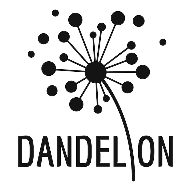 Icono de logotipo de diente de león seco Ilustración simple del icono de vector de diente de león seco para web